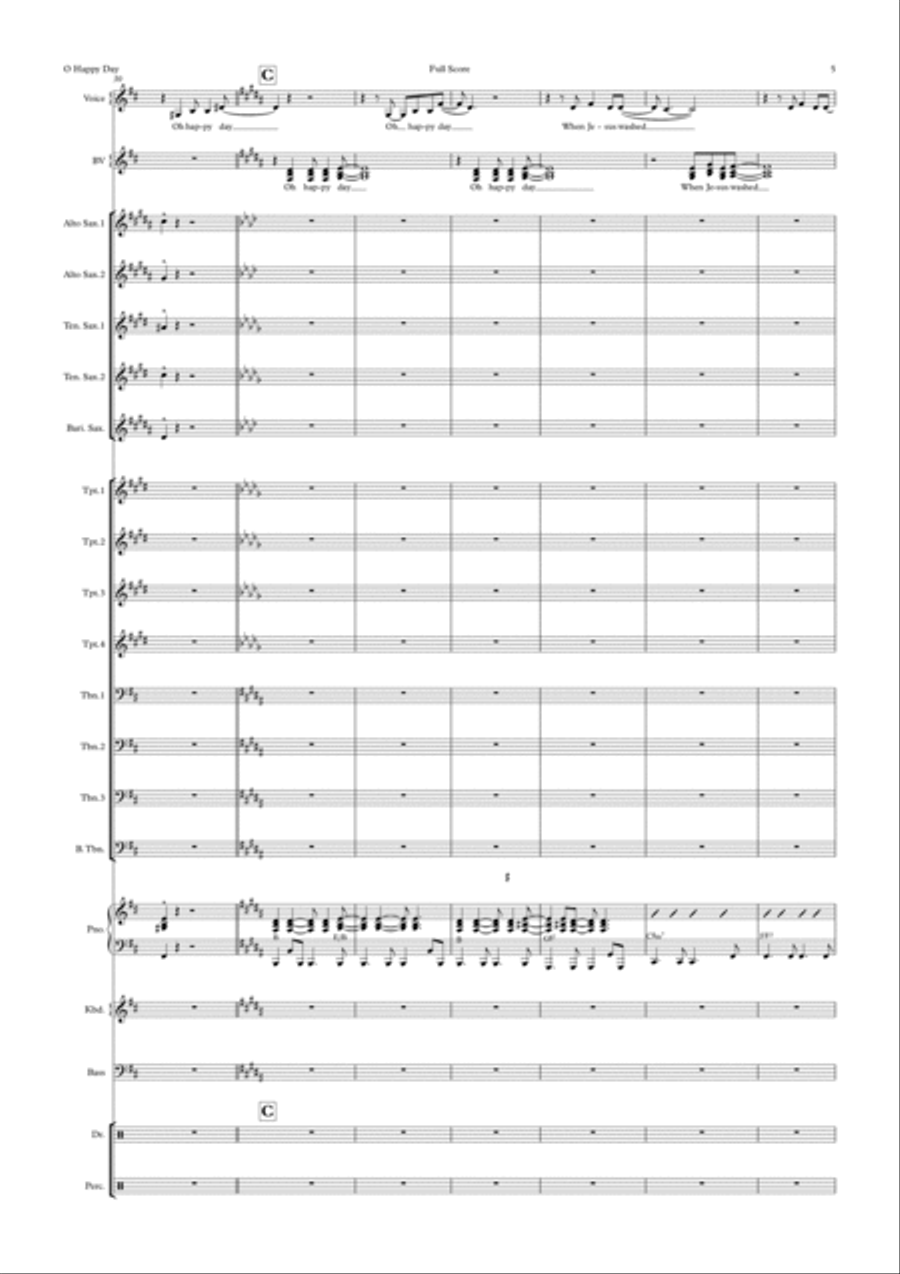 Oh Happy Day Jazz Ensemble scores gallery preview page 5