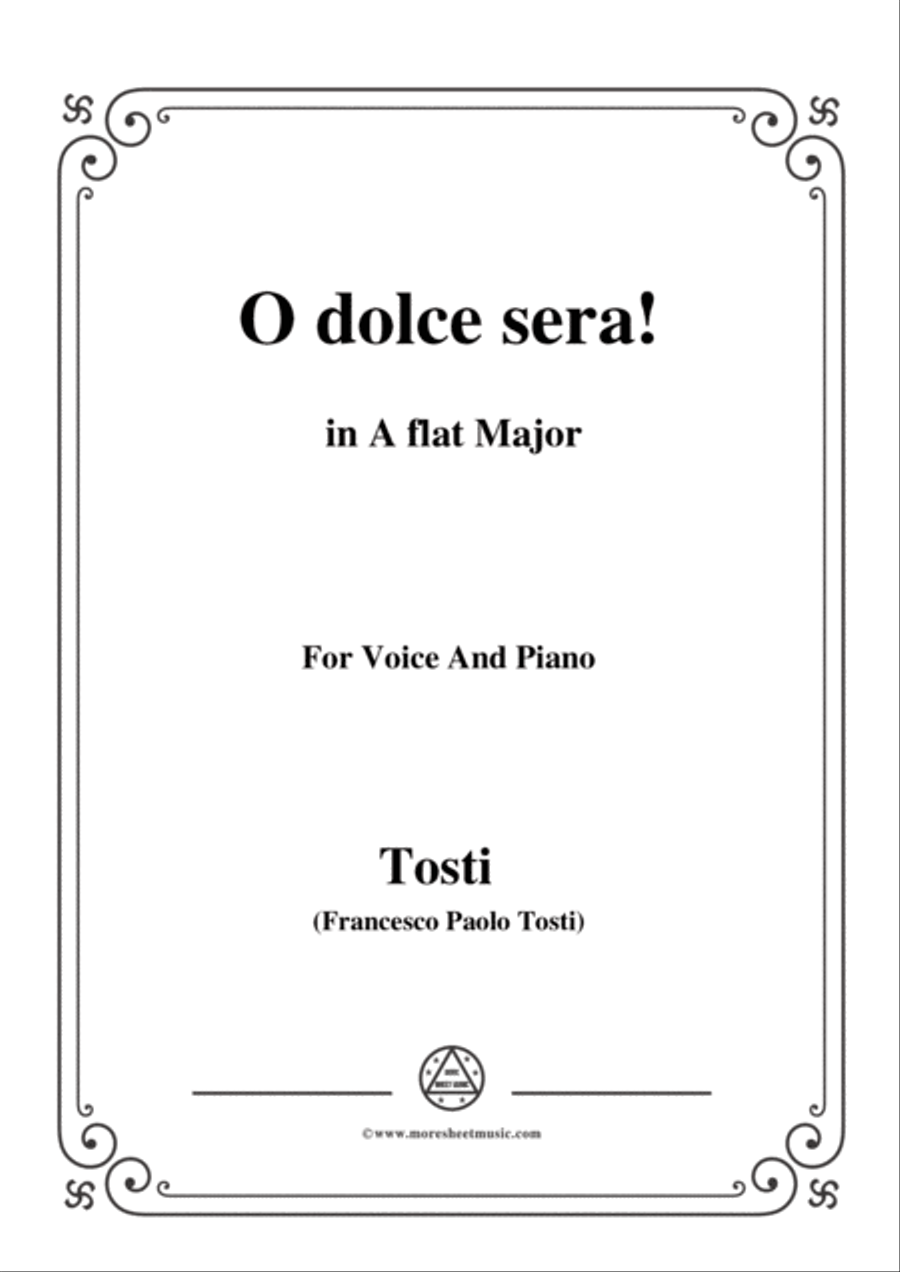 Tosti-O dolce sera! in A flat Major,for Voice and Piano Voice Solo scores gallery preview page 1