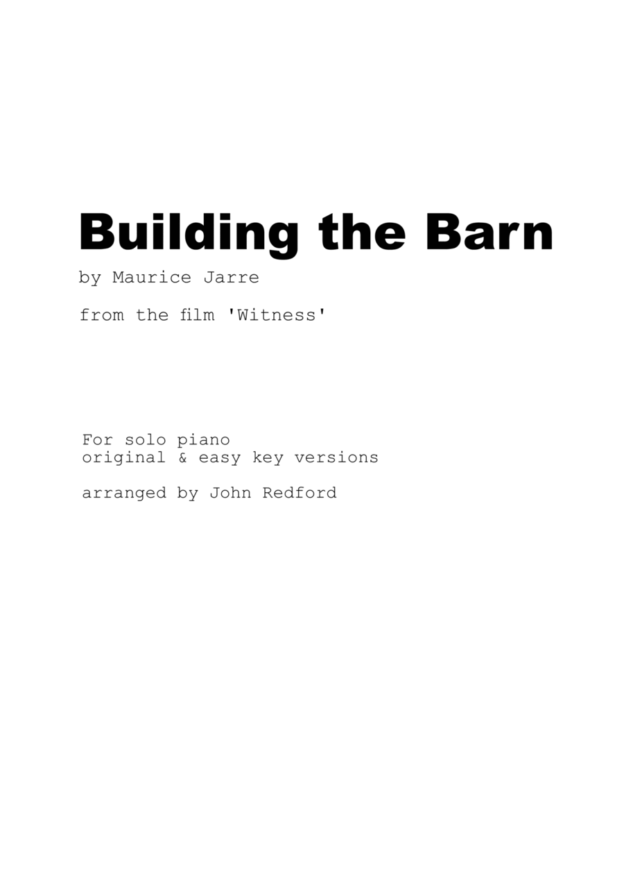 Building The Barn Piano Solo scores gallery preview page 1