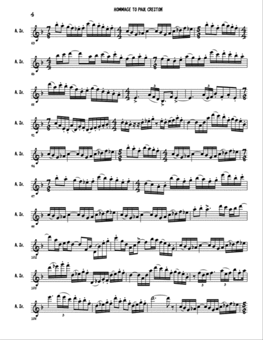 Hommage to Paul Creston Alto Saxophone scores gallery preview page 4