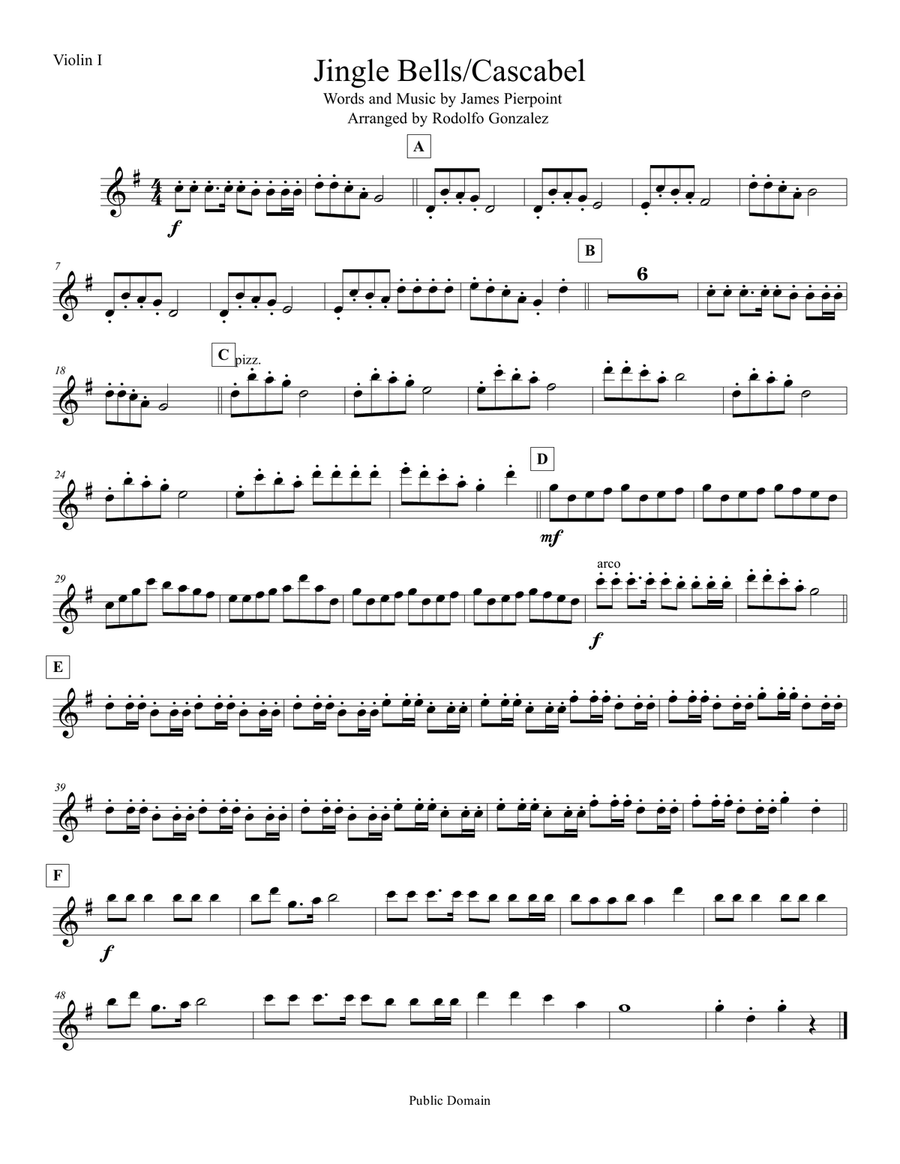 Jingle Bells/Cascabel for Mariachi Ensemble Small Ensemble scores gallery preview page 6