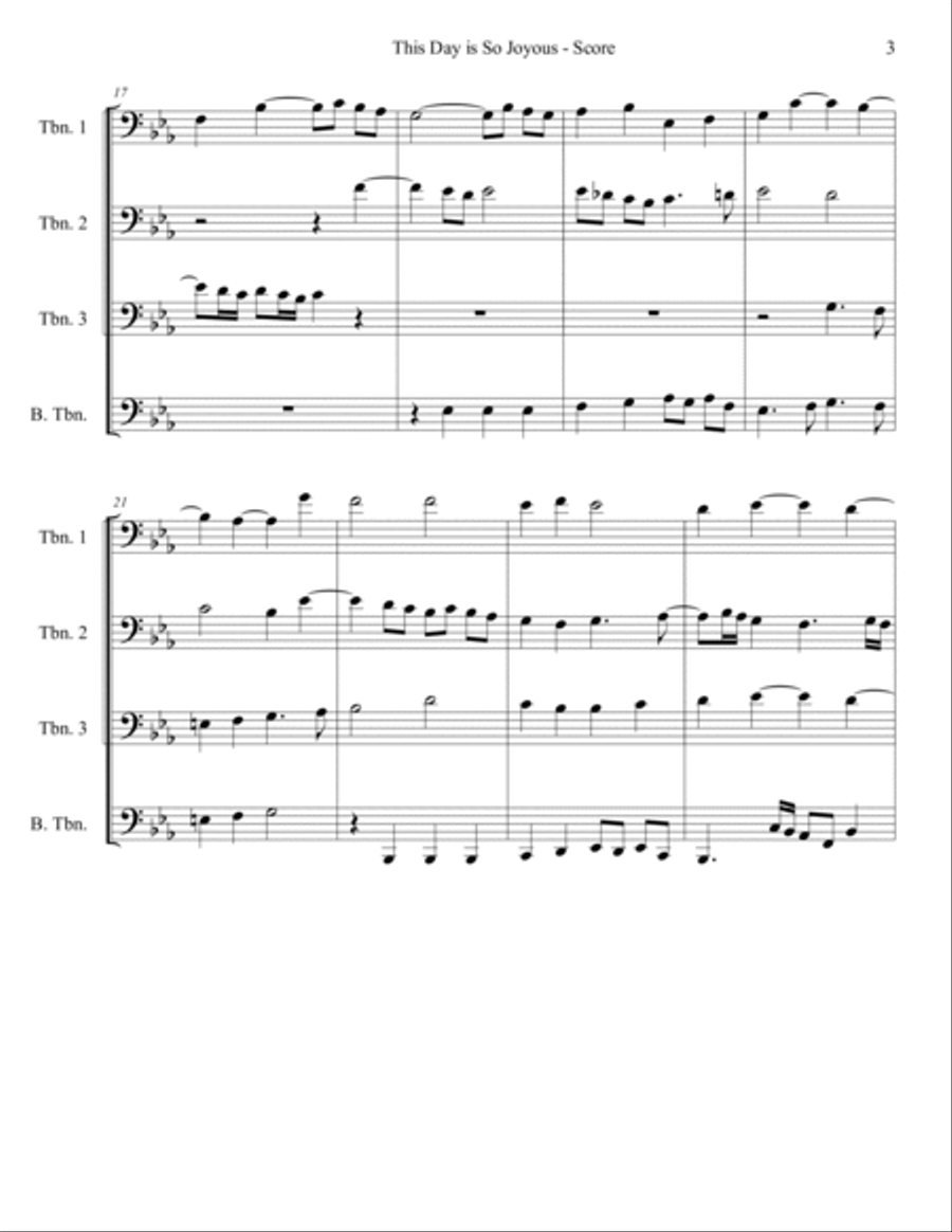 This Day is So Joyous - Trombone Quartet Trombone Quartet scores gallery preview page 3