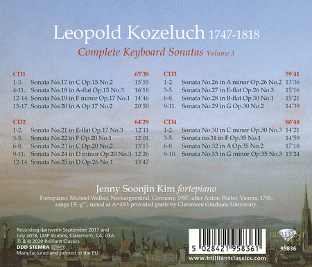 Kozeluch: Complete Keyboard Sonatas, Vol. 3
