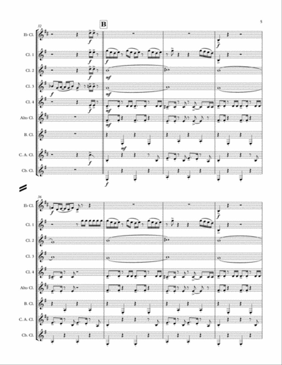 Uptown Funk Woodwind Ensemble scores gallery preview page 5