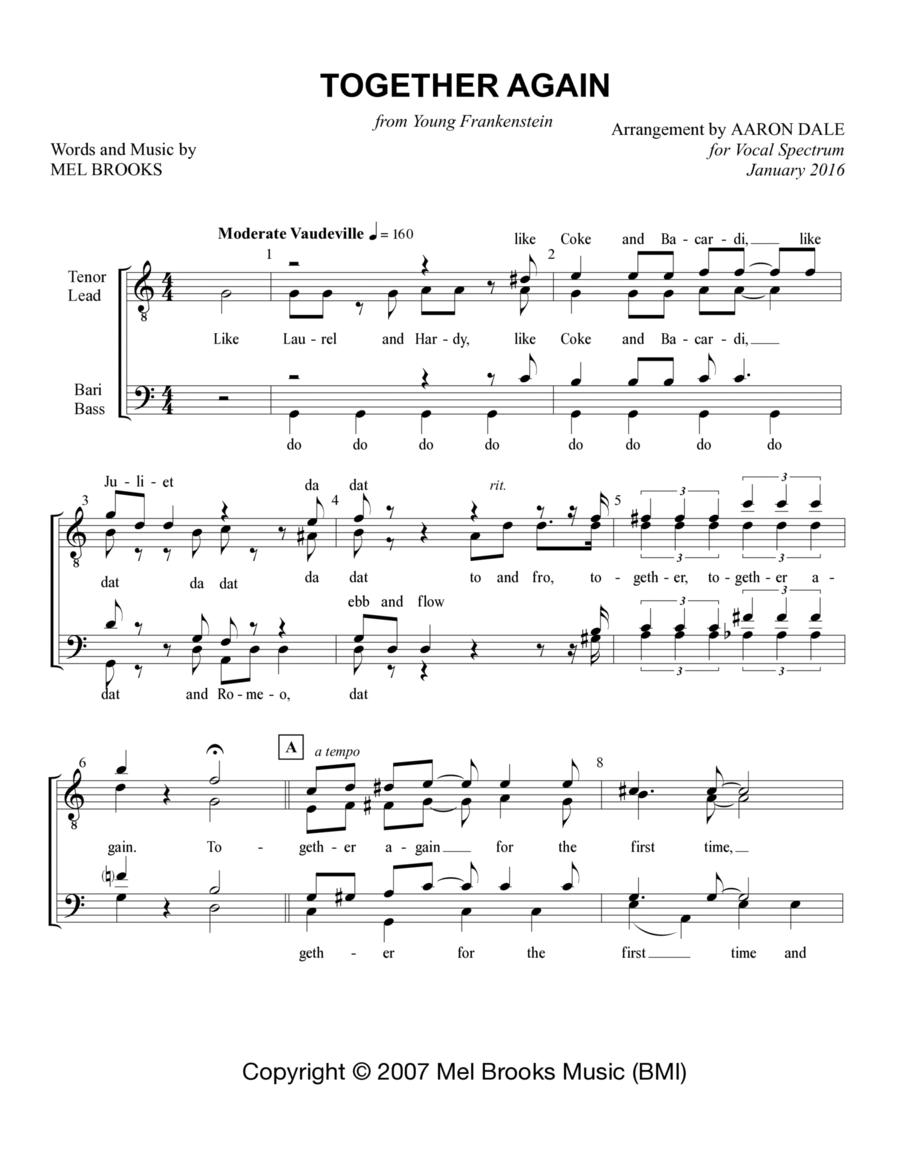 Together Again TTBB scores gallery preview page 1