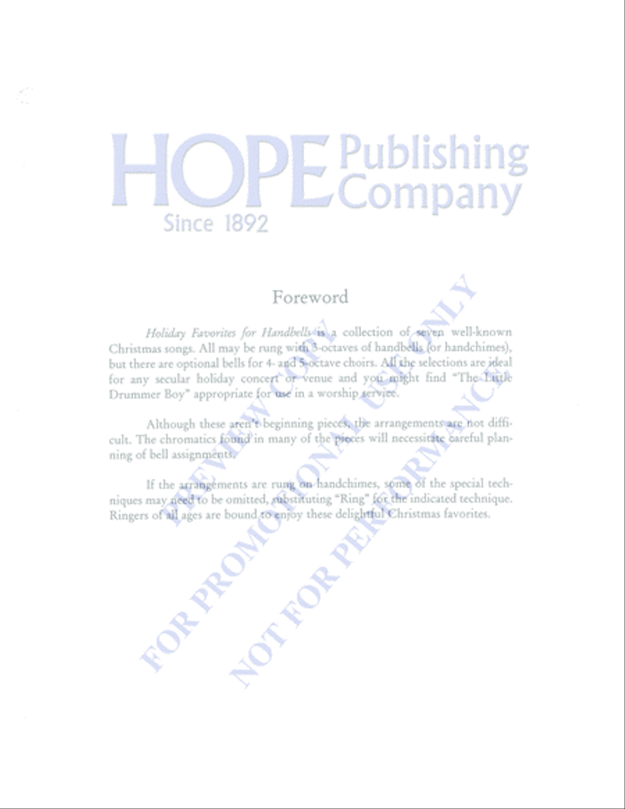 Holiday Favorites for Handbells 5-Octaves scores gallery preview page 4