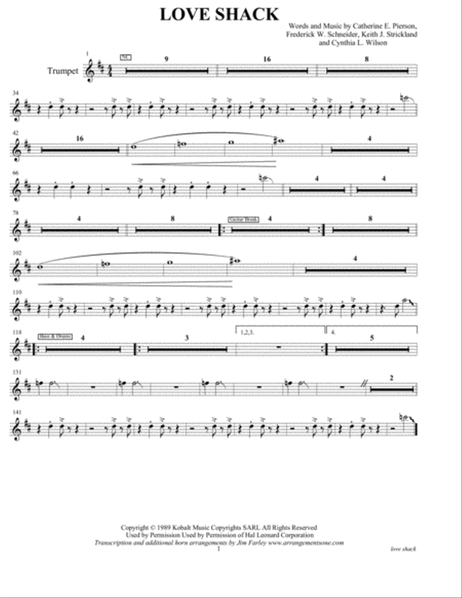 Love Shack Tenor Saxophone scores gallery preview page 4