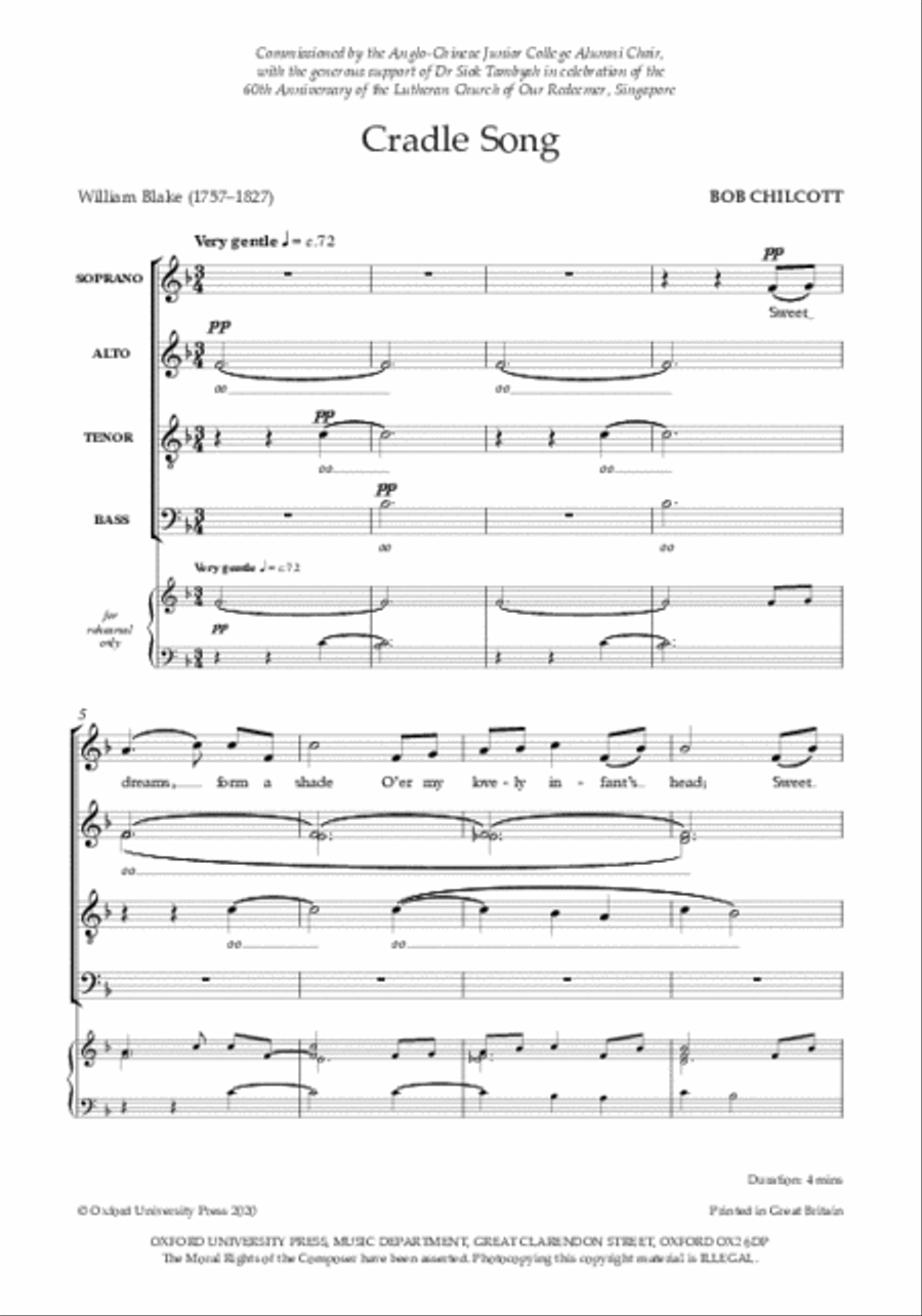 Cradle Song 4-Part scores gallery preview page 2
