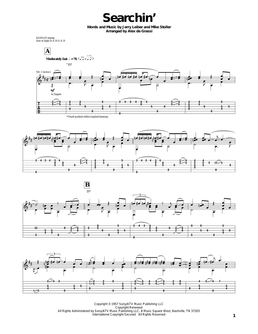 Searchin' Searchin' Acoustic Guitar scores gallery preview page 1