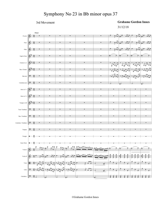 Symphony No 23 in B flat minor "Inexplicable" Opus 37 - 3rd Movement (3 of 4) - Score Only