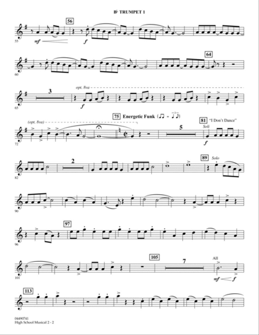 High School Musical 2 - Bb Trumpet 1 Full Orchestra scores gallery preview page 2