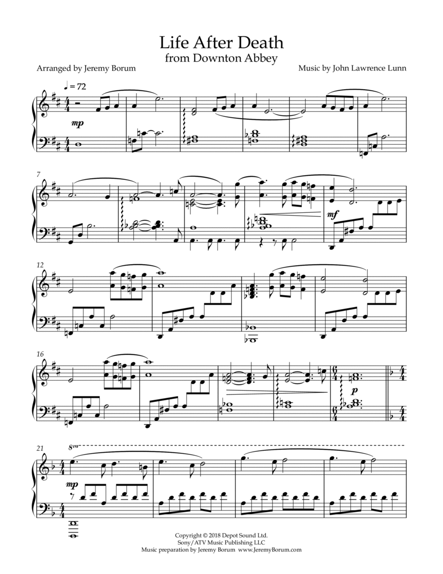 Life After Death Piano Solo scores gallery preview page 1