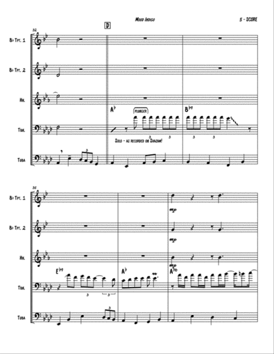 Mood Indigo Brass Ensemble scores gallery preview page 6