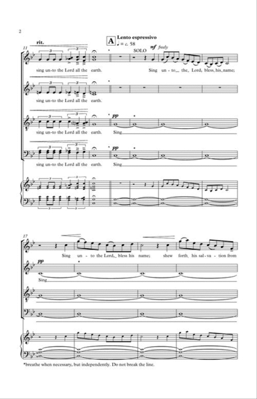 Sing Unto the Lord a New Song 4-Part scores gallery preview page 5