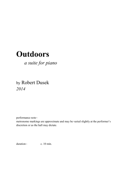 Outdoors a suite for piano image number null