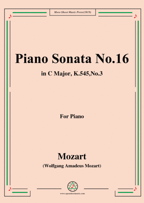 Book cover for Mozart-Piano Sonata No.16 in C Major,K.545,No.3