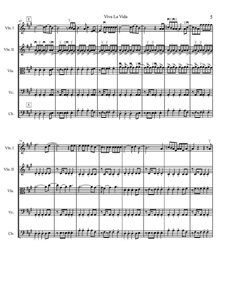 Viva La Vida String Orchestra scores gallery preview page 5