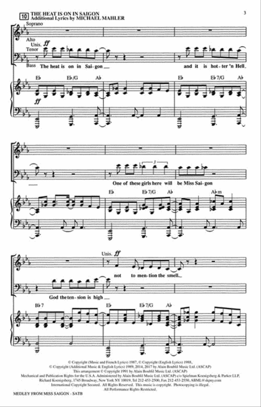 Miss Saigon (Medley) 4-Part scores gallery preview page 3