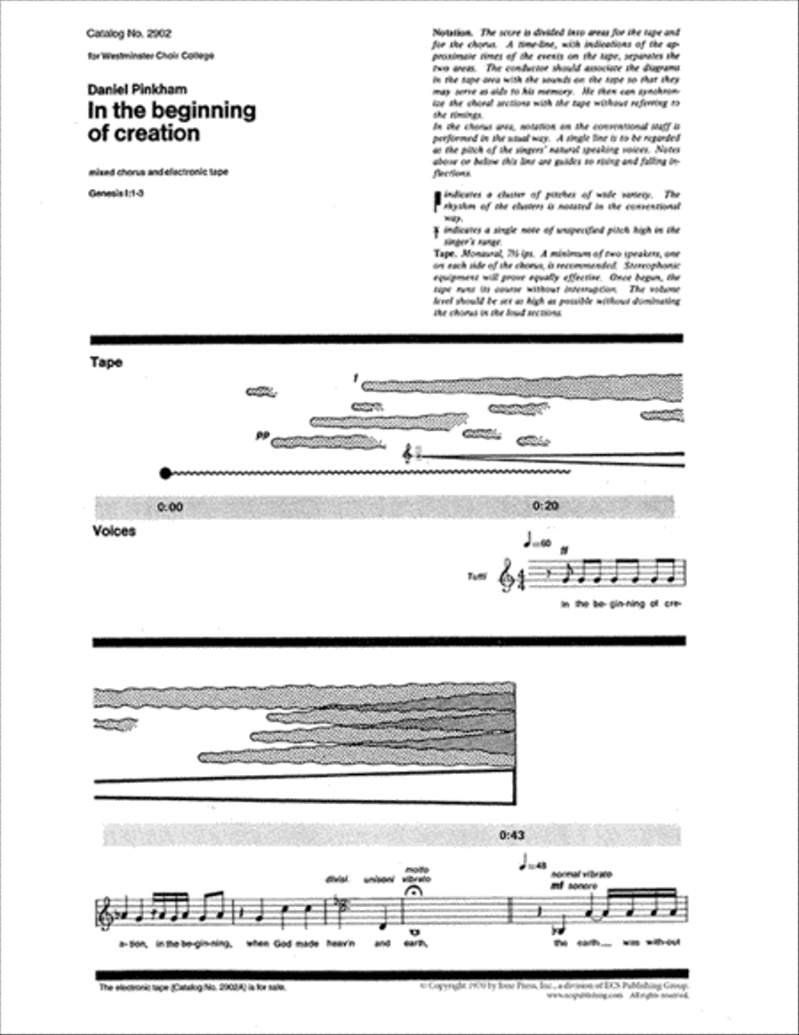 In the Beginning of Creation (Choral Score) 4-Part scores gallery preview page 1