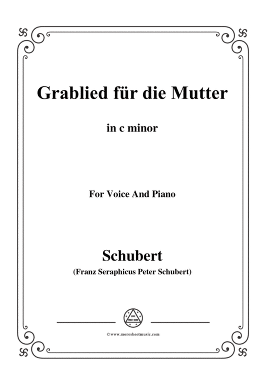 Schubert-Grablied für die Mutter(A Mother's Funeral Song),D.616,in c minorr,for Voice&Piano image number null