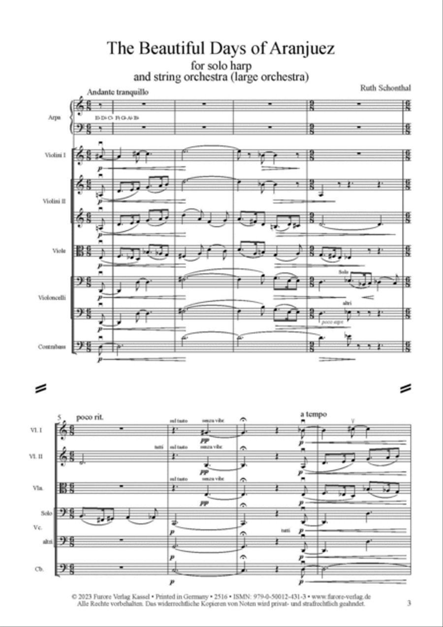 The beautiful Days of Aranjuez Orchestra scores gallery preview page 2