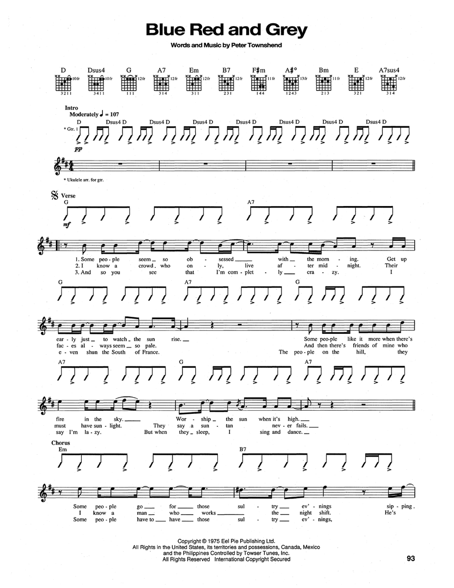 Blue Red And Grey Acoustic Guitar scores gallery preview page 1