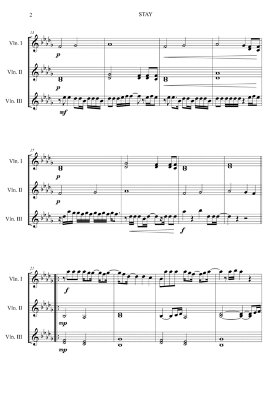 Stay Stay Violin scores gallery preview page 2