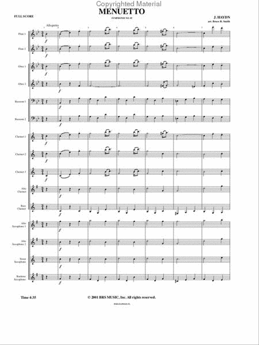 Menuetto, Symphony 85 Concert Band scores gallery preview page 3
