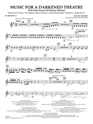 Music for a Darkened Theatre (The Film Scores of Danny Elfman) (arr. Brown) - Bb Trumpet 3