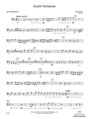 Joyful Variations: 3rd Trombone