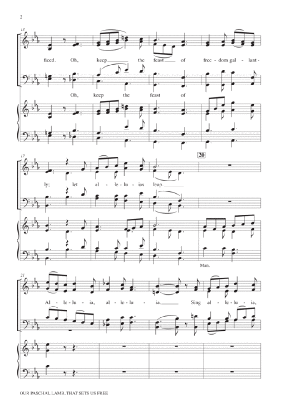 Our Paschal Lamb That Sets Us Free 4-Part scores gallery preview page 3