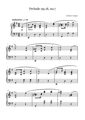 Book cover for Prelude op.28, no.7