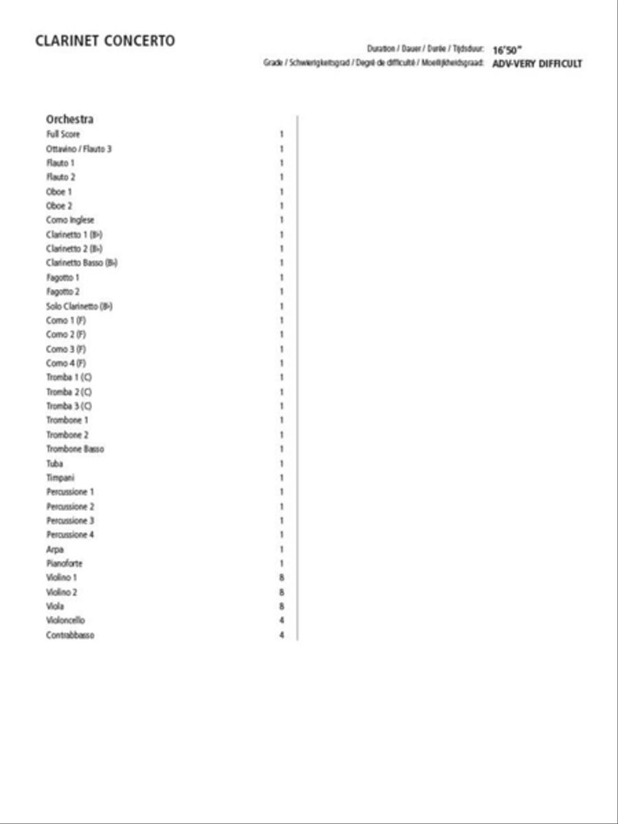 Clarinet Concerto Clarinet Concerto Orchestra scores gallery preview page 2