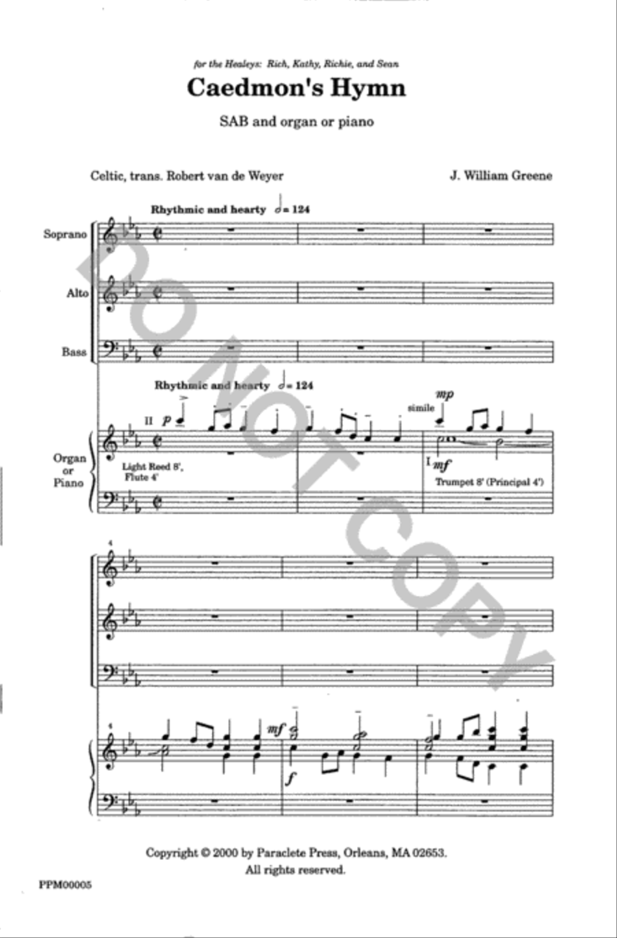 Three Celtic Prayers - III. Caedmon's Hymn 3-Part scores gallery preview page 2