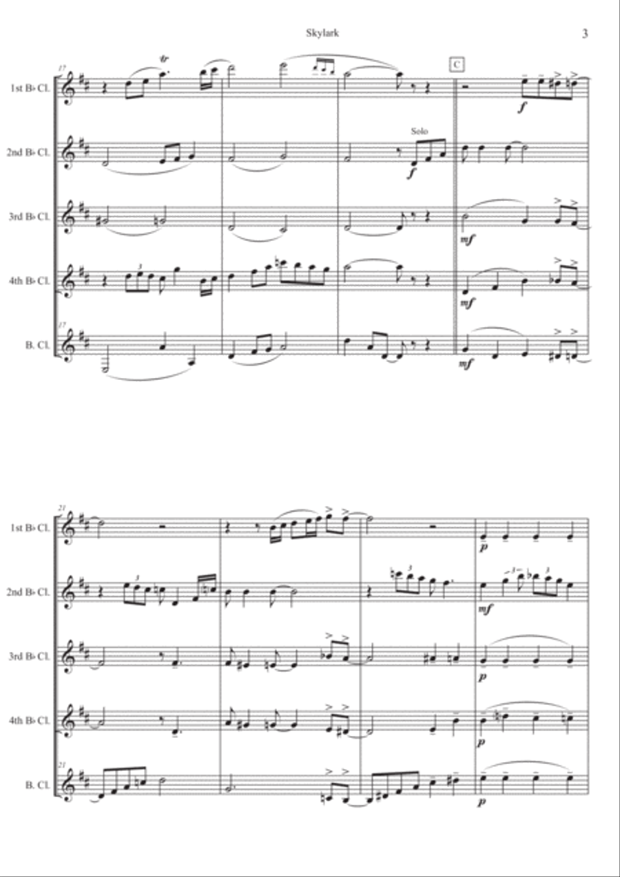 Skylark Woodwind Quintet scores gallery preview page 5