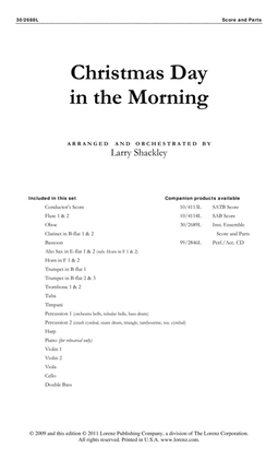 Book cover for Christmas Day in the Morning - Orchestral Score and Parts