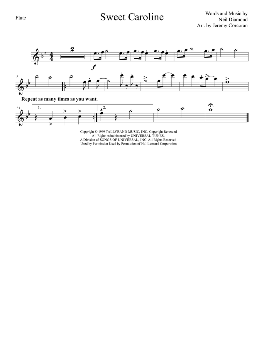 Sweet Caroline Small Ensemble scores gallery preview page 4