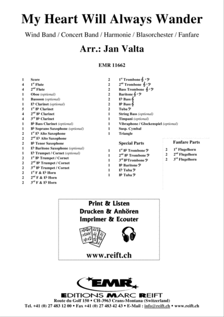 My Heart Will Always Wander Concert Band scores gallery preview page 2