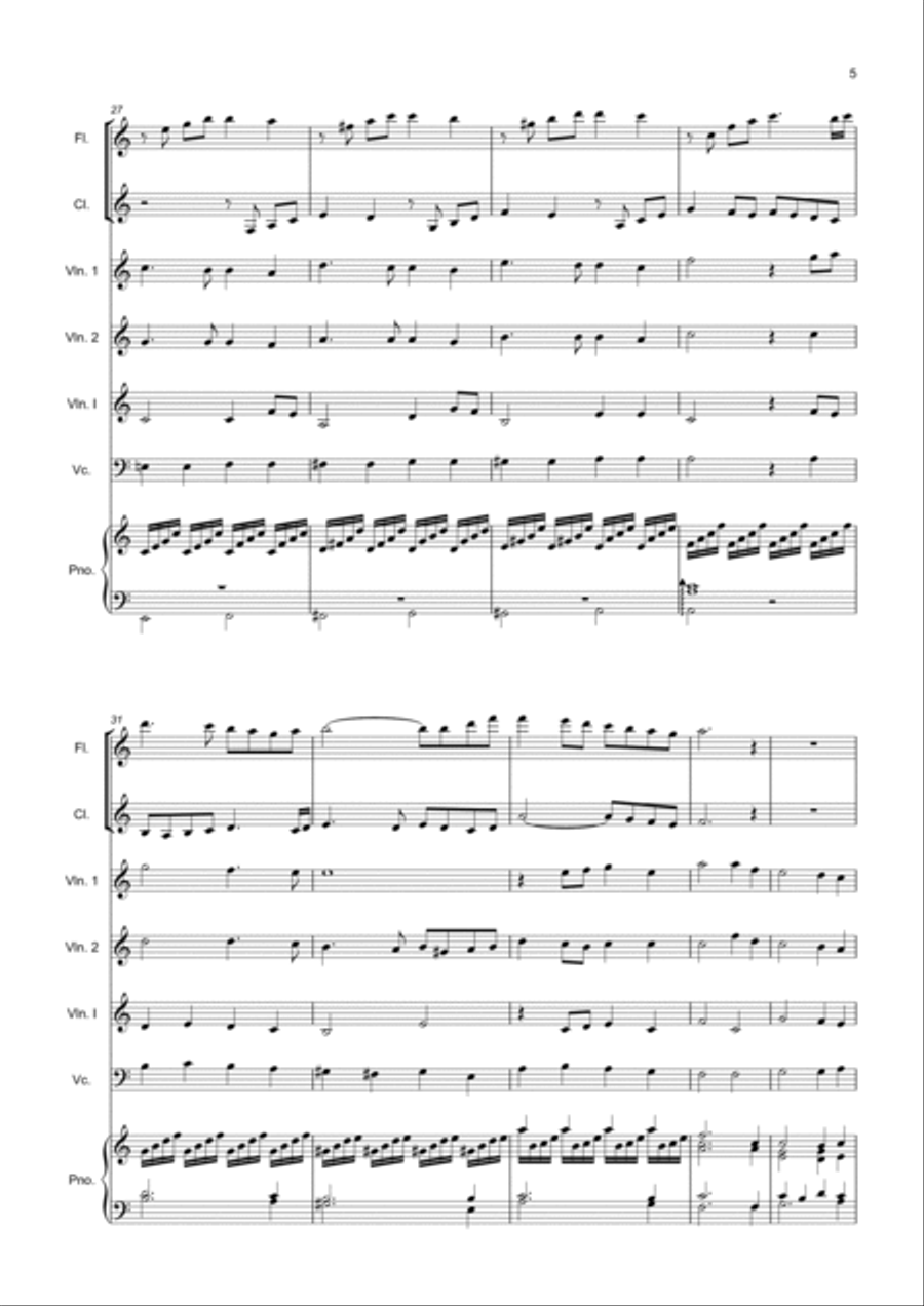 Recorder Quartet Sonata 2 mov III Lagramente Recorder scores gallery preview page 5