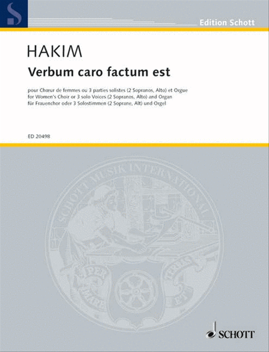 Verbum Caro Factun Est Femalechoir(ssa) Or 3 Solo Parts And Organ SSA scores gallery preview page 1