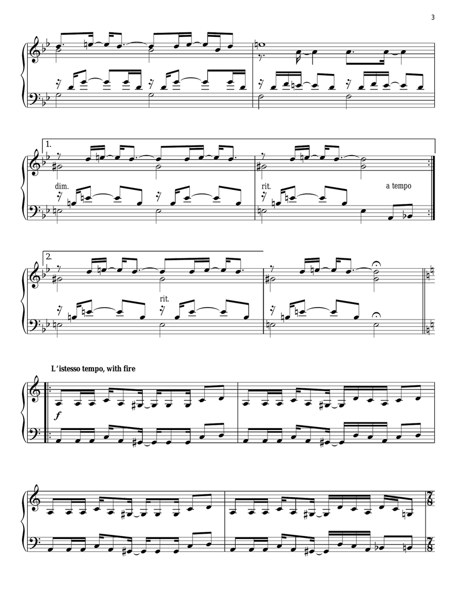 Paranoid Android Piano Solo scores gallery preview page 3