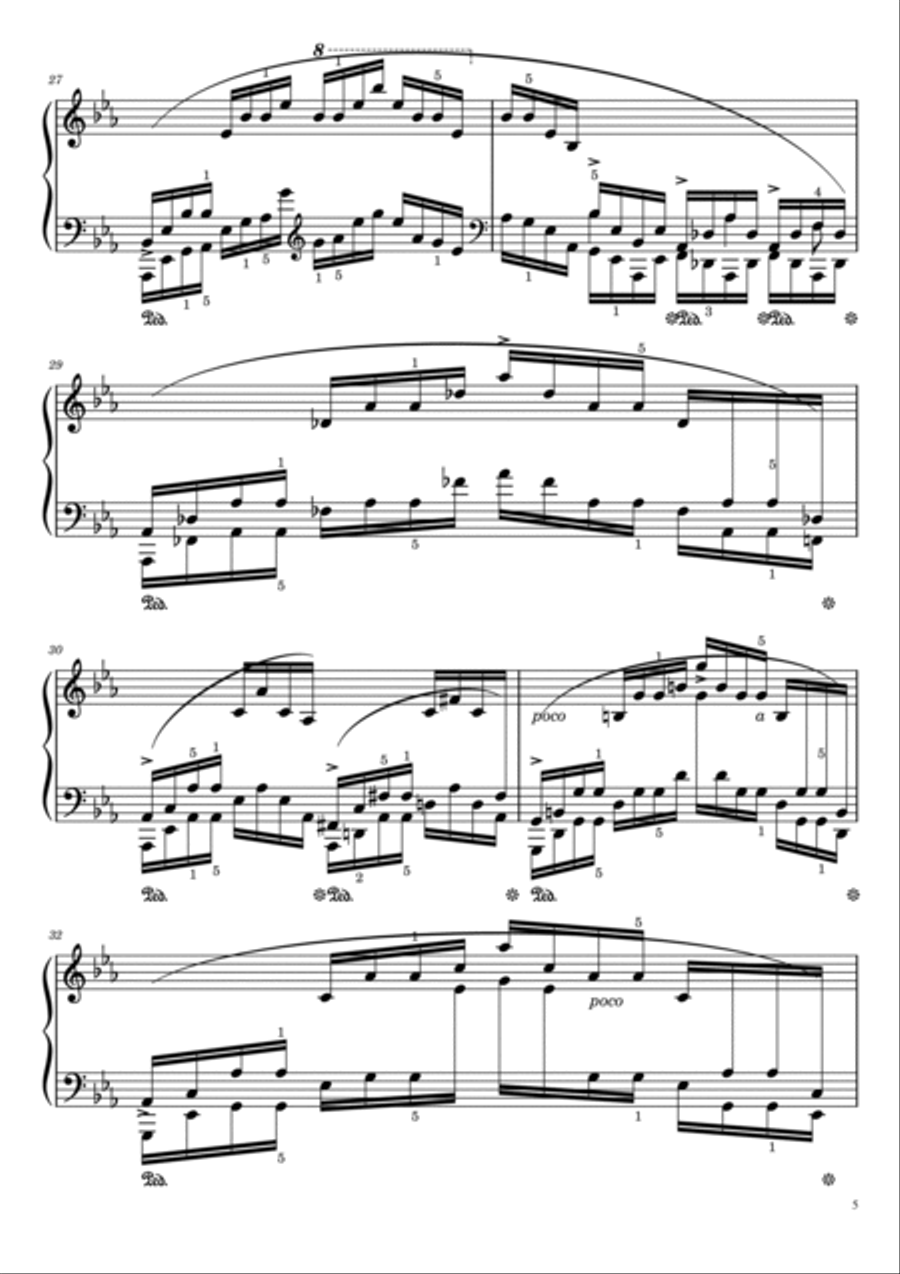F. Chopin Etude Op.25 No.12 in C minor 'Ocean' (With Finger Number),Original Edition,For Piano Solo Piano Method scores gallery preview page 5