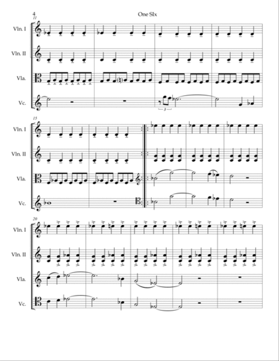 ONE-SIX String Quartet scores gallery preview page 4