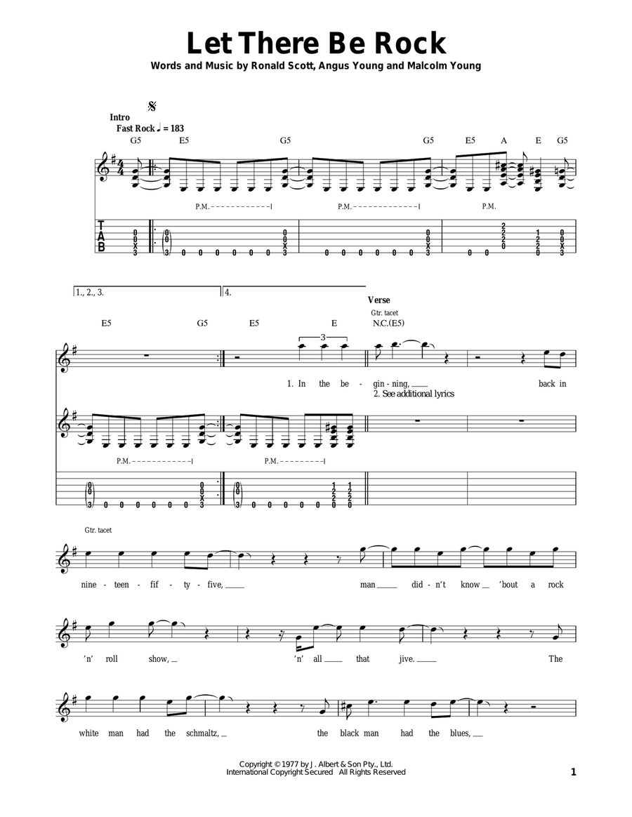 Let There Be Rock Acoustic Guitar scores gallery preview page 1