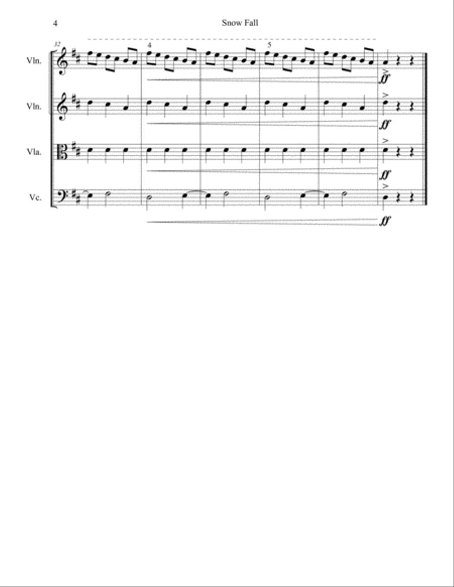 Snow Fall Snow Fall String Quartet scores gallery preview page 6