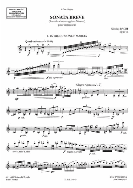 Sonata Breve Op.45