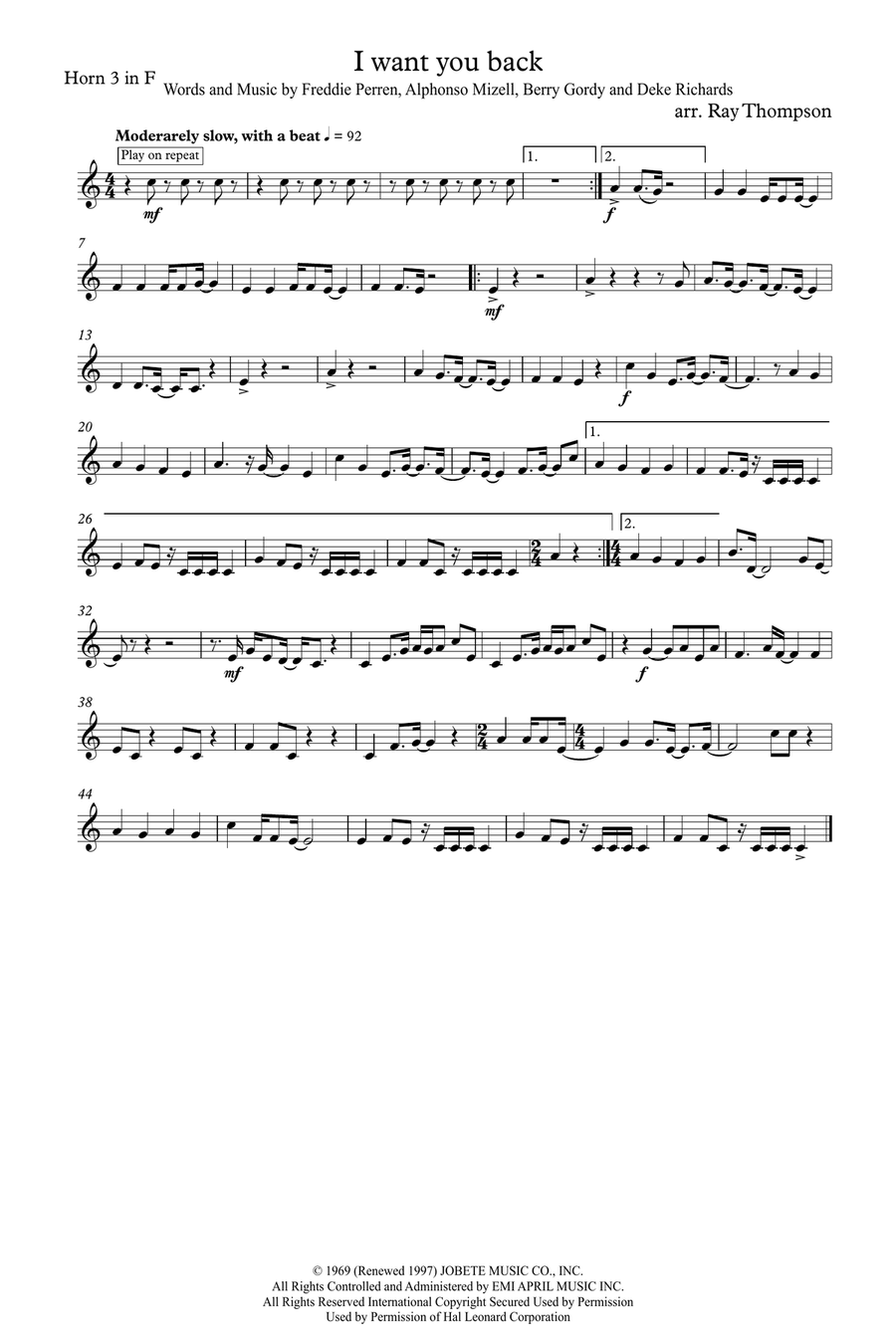 I Want You Back Brass Quartet scores gallery preview page 5