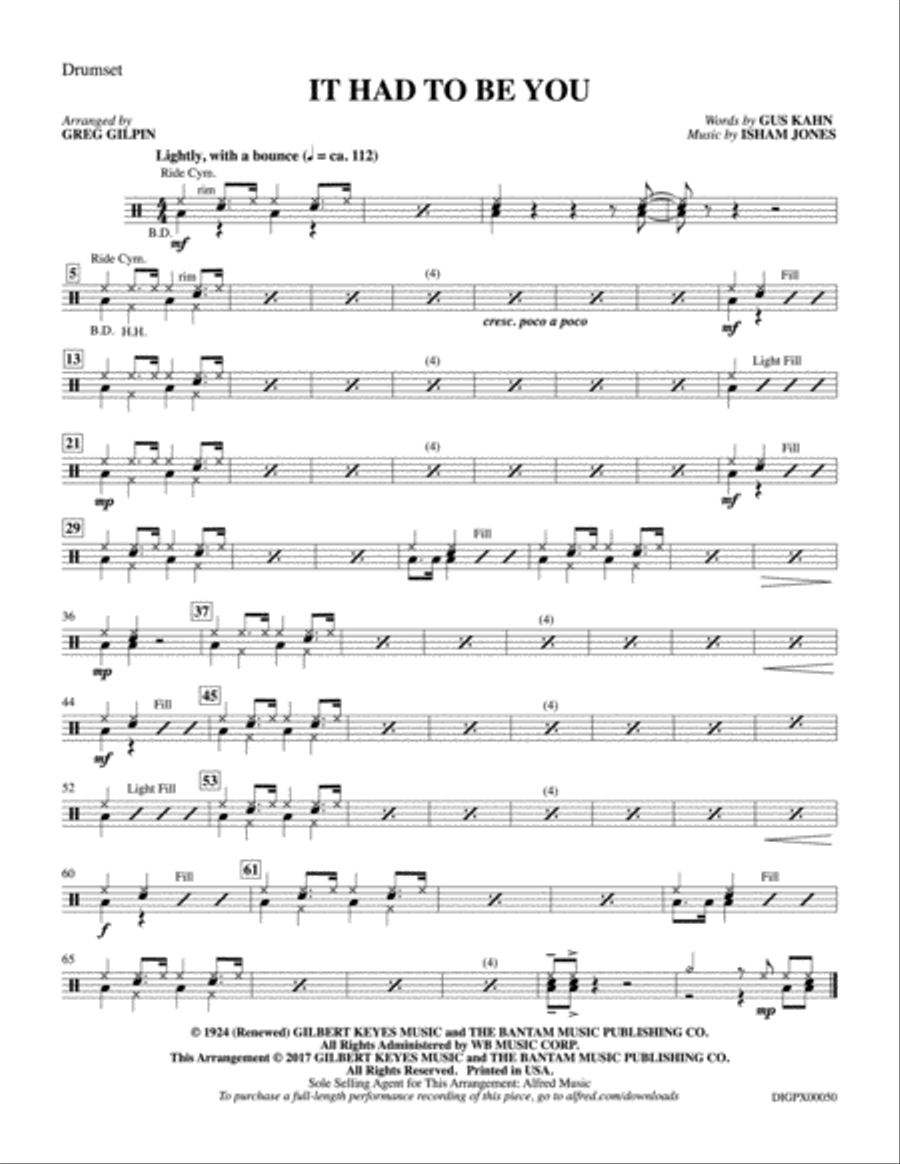 It Had to Be You: Drums Part scores gallery preview page 1