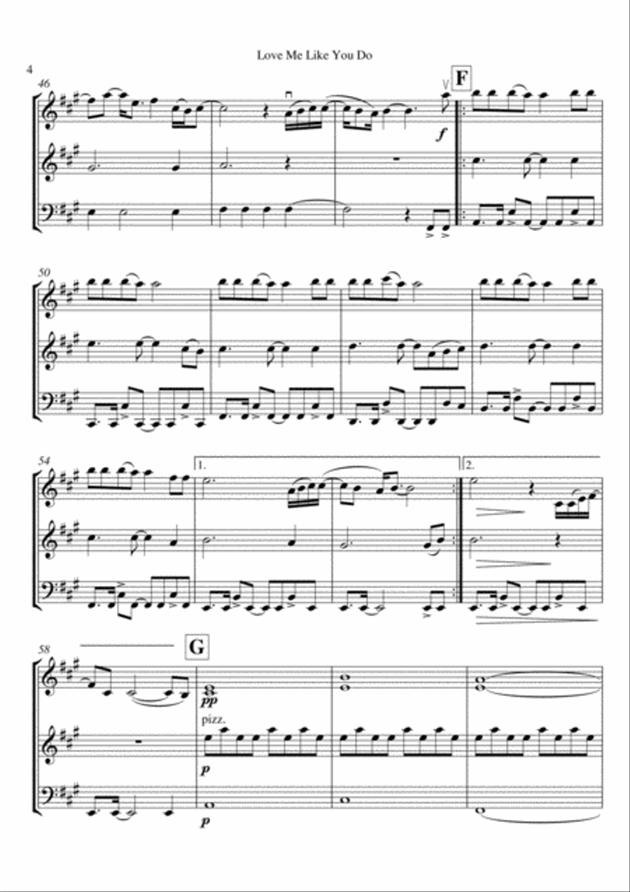Love Me Like You Do String Trio scores gallery preview page 5