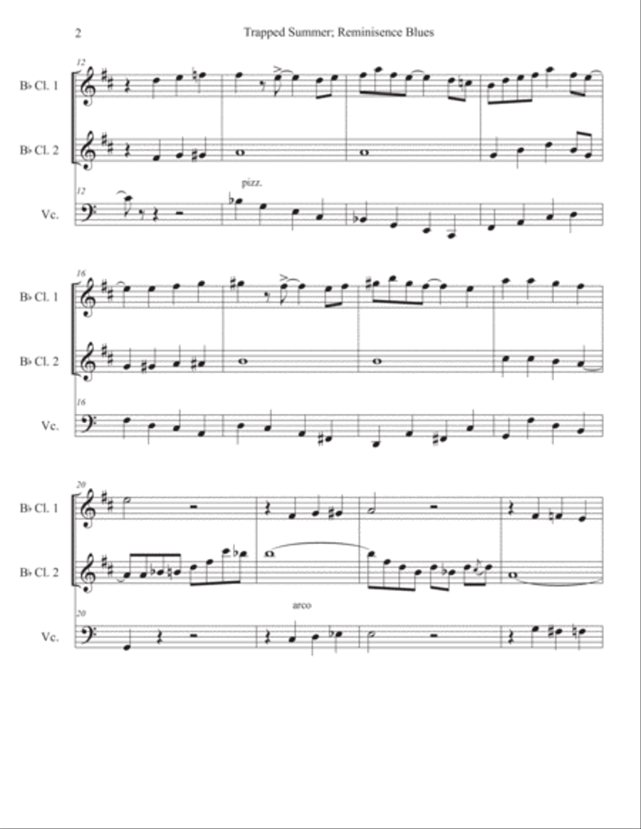 Trapped Summer, Reminiscense Blues Small Ensemble scores gallery preview page 2